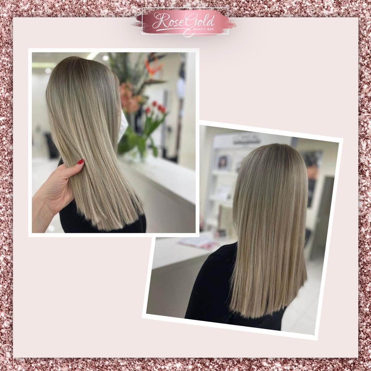 blondierte Haare von Rose Gold Beauty Bar