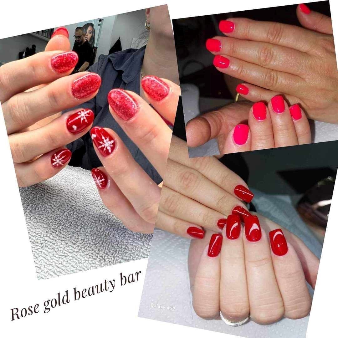 rote Nägel von Rose Gold Beauty Bar